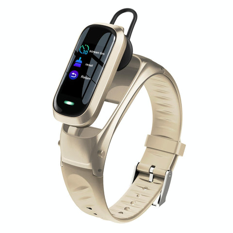 Smart Bracelet With Ai Voice Sleep Heart Rate Monitoring Call Rejection Gold Smart Watches