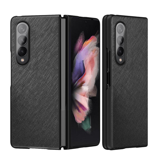 For Samsung Galaxy Z Fold4 5G Foldable Cross Pattern Phone Case Foldable Design Black Cases Covers & Skins