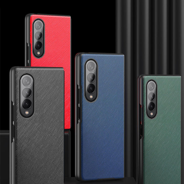 For Samsung Galaxy Z Fold4 5G Foldable Cross Pattern Phone Case Foldable Design Black Cases Covers & Skins