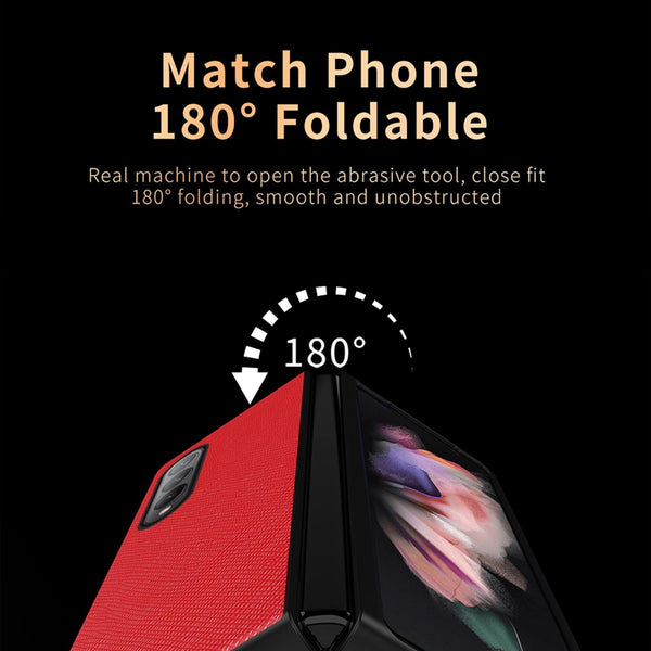 For Samsung Galaxy Z Fold4 5G Foldable Cross Pattern Phone Case Foldable Design Black Cases Covers & Skins