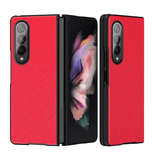 For Samsung Galaxy Z Fold4 5G Foldable Cross Pattern Phone Case Foldable Design Black Cases Covers & Skins