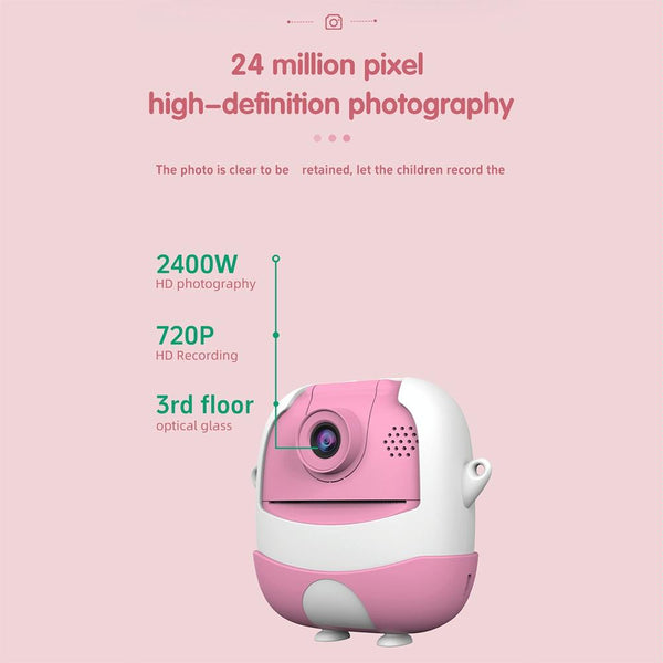 720P Hd Reversible Mini Digital Camera For Children Cartoon Print_Green Digital Cameras