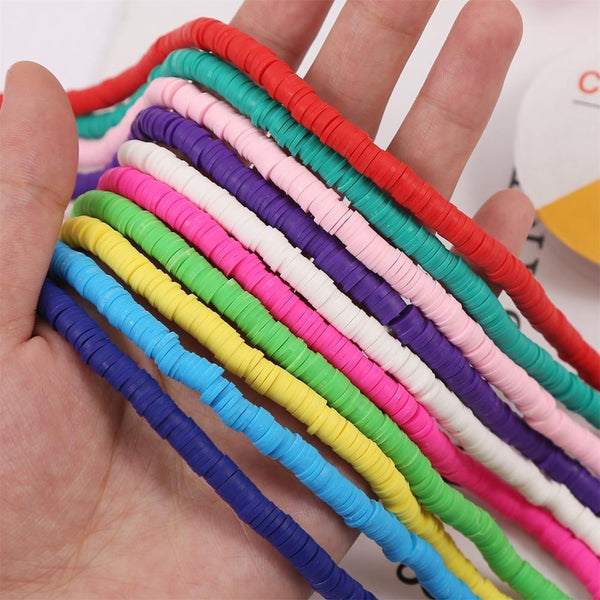 6 Piece Soft Pottery Beading Set For Diy Bracelets & Necklaces Orange Necklaces & Pendants