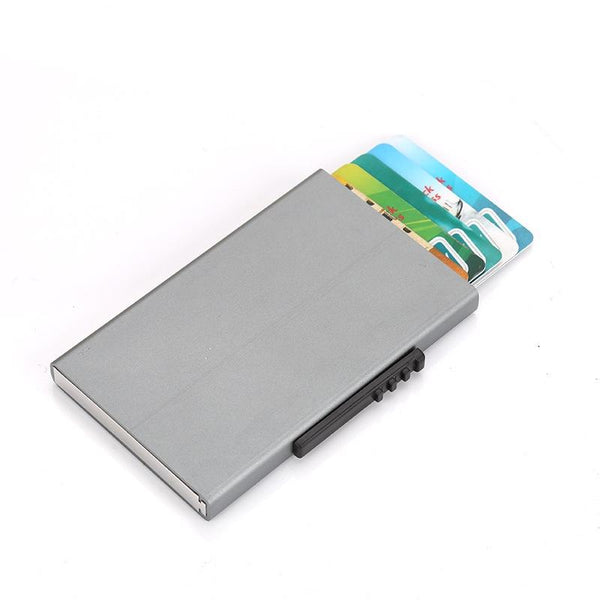 Aluminum Rfid Blocking Credit Card Holder Blue Travel Wallets