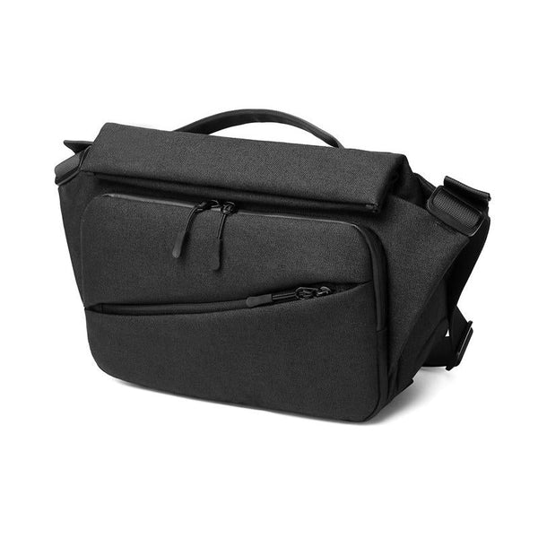 Waterproof Men Messenger Bag With Usb Charging Port Multifunctional Design Black Bags
