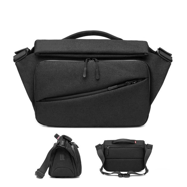 Waterproof Men Messenger Bag With Usb Charging Port Multifunctional Design Black Bags