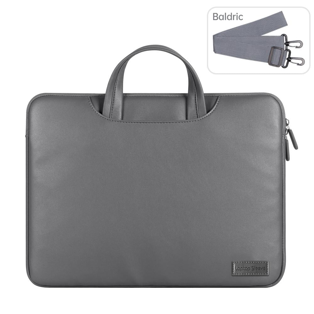 13 / 14 Inch Waterproof Pu Laptop Inner Bag Grey Laptop Cases & Bags