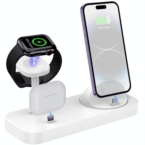4 In 1 Charging Stand For Apple Watch And Airpods Black Chargers & Docking Stations