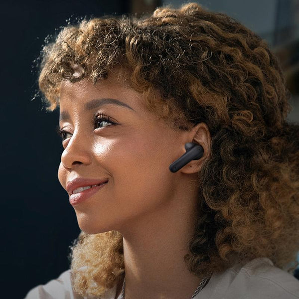 Wireless Noise Cancelling With Charging Case Black Earbuds