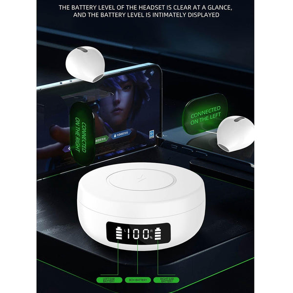 Mini Tws Wireless Bluetooth Earphones With Noise Reduction And Digital Display White Earbuds