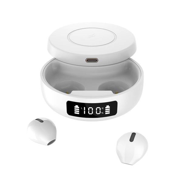 Mini Tws Wireless Bluetooth Earphones With Noise Reduction And Digital Display White Earbuds
