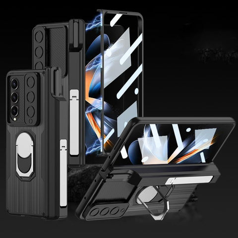 For Samsung Galaxy Z Fold4 5G Magnetic Armor Phone Case Full Coverage Brushed Texture Cases Covers & Skins