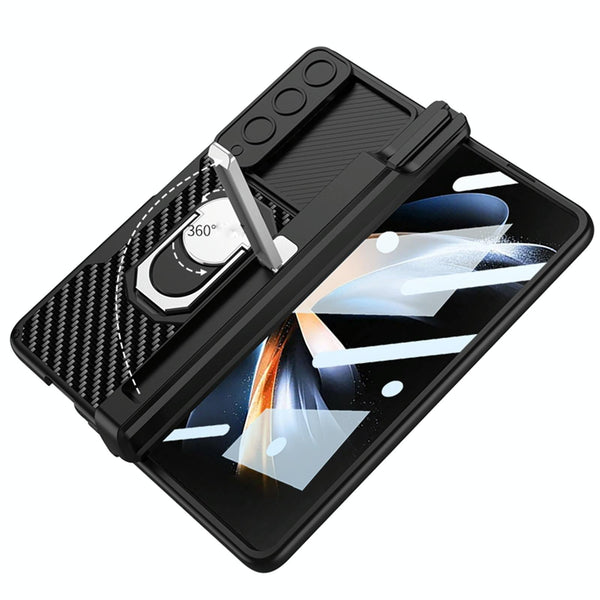 For Samsung Galaxy Z Fold4 5G Magnetic Armor Phone Case Full Coverage Brushed Texture Cases Covers & Skins