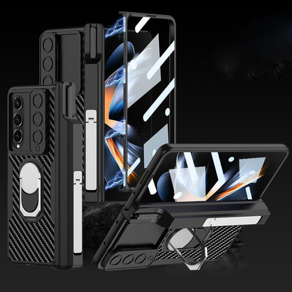 For Samsung Galaxy Z Fold4 5G Magnetic Armor Phone Case Full Coverage Brushed Texture Cases Covers & Skins