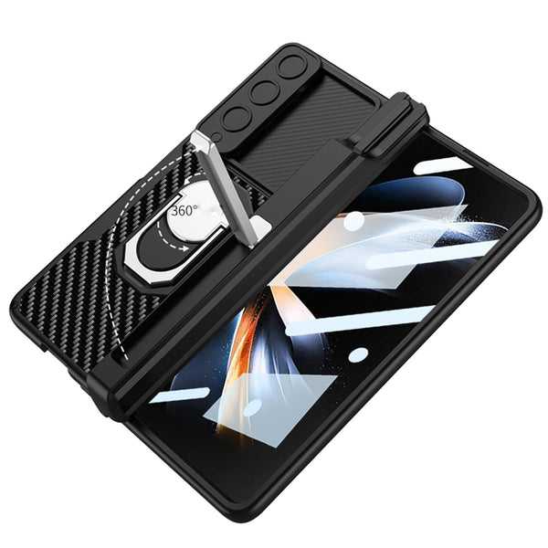 For Samsung Galaxy Z Fold4 5G Magnetic Armor Phone Case Full Coverage Brushed Texture Cases Covers & Skins
