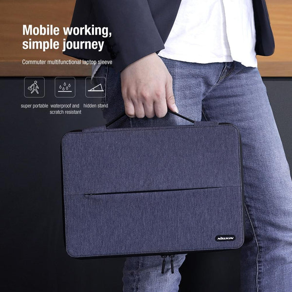 14.0 Inch Commuter Laptop Sleeve Multifunctional Blue Laptop Cases & Bags