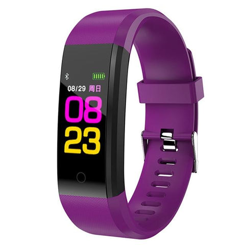 Fitness Tracker With Heart Rate And Blood Pressure Monitoring Purple Smart Watches