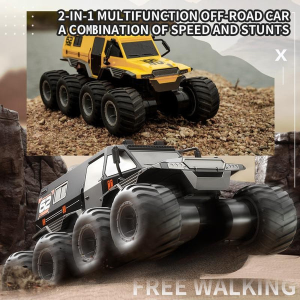 Amphibious Rc Vehicle With Eight Wheels Yellow Rc Model Vehicles