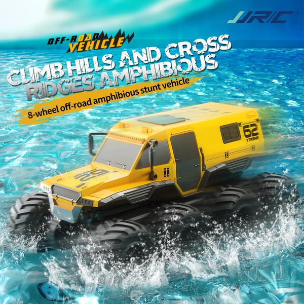 Amphibious Rc Vehicle With Eight Wheels Yellow Rc Model Vehicles