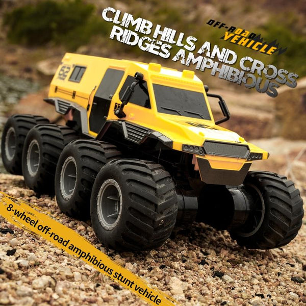 Amphibious Rc Vehicle With Eight Wheels Yellow Rc Model Vehicles