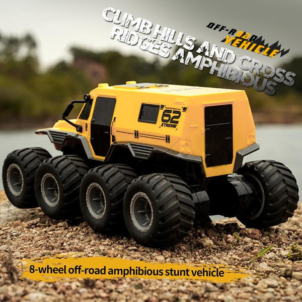 Amphibious Rc Vehicle With Eight Wheels Yellow Rc Model Vehicles
