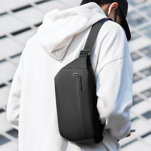 Men Casual Sports Chest Bag Lightweight Shoulder Elite Black 7786 Bags