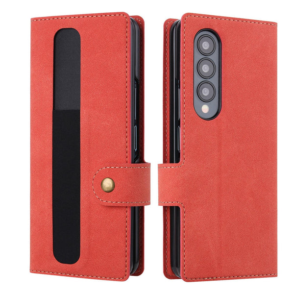 For Samsung Galaxy Z Fold4 5G Vili Pr Series Flip Leather Case Red Cases Covers & Skins