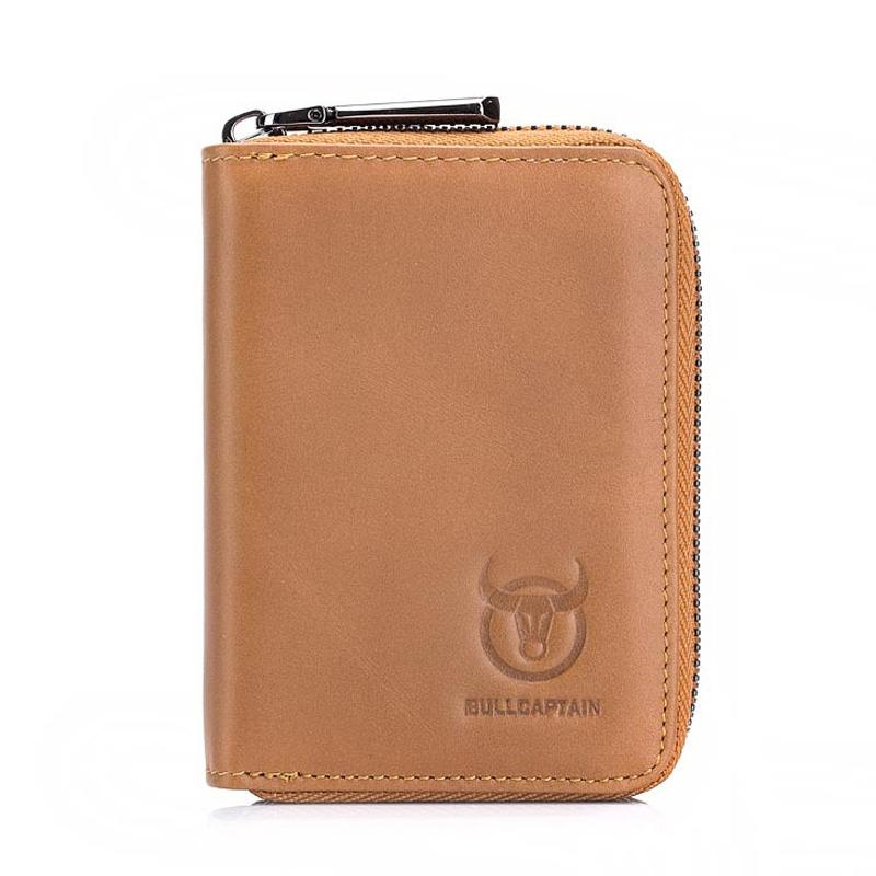 Men's Leather Card Holder Casual Driver License Wallet Yellow Wallets