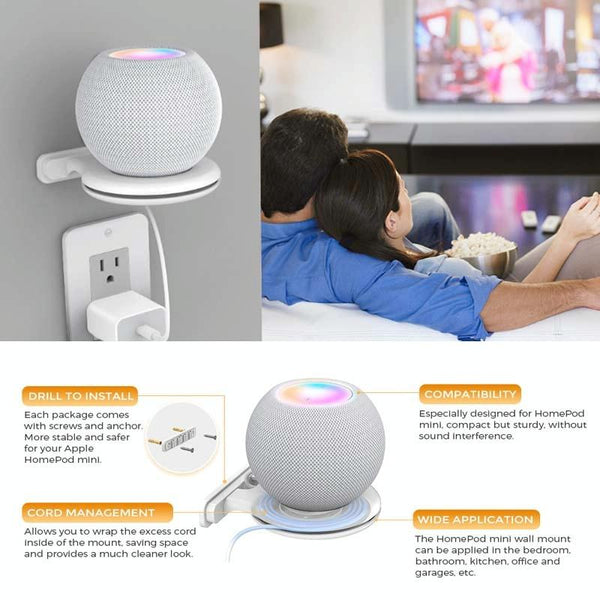 Ahastyle Smart Speaker Stand For Apple Homepod Mini White Speaker Mounts & Stands