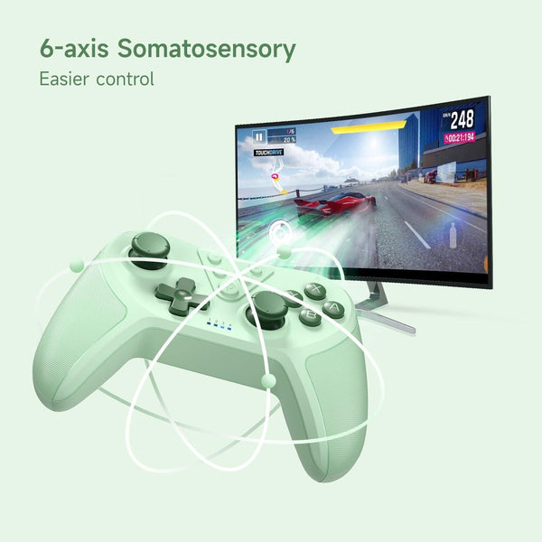 Wireless Controller For Switch And Pc Compatible Compact Green Controllers & Attachments