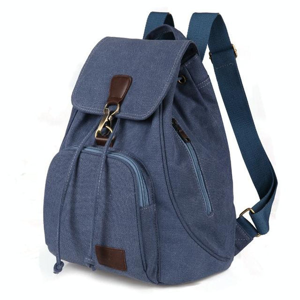 Women Canvas Laptop Backpack Compact And Stylish Blue Laptop Cases & Bags