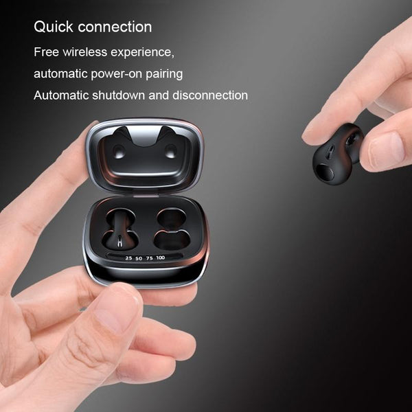 Jx80 Tws Wireless Bone Conduction Clip On Noise Reduction Bluetooth Headset White Earbuds