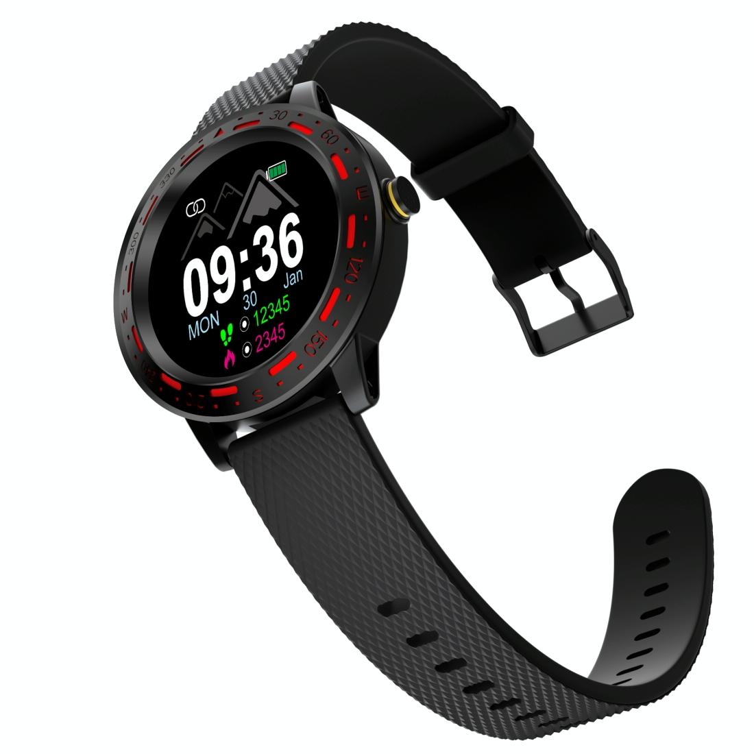 1.3 Inch Tft Screen Ip67 Waterproof Smart Watch Bracelet Support Sleep Monitor Heart Rate Blood Pressure Monitoring Black Red Smart Watches