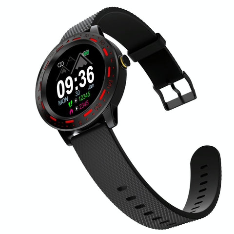 1.3 Inch Tft Screen Ip67 Waterproof Smart Watch Bracelet Support Sleep Monitor Heart Rate Blood Pressure Monitoring Black Red Smart Watches