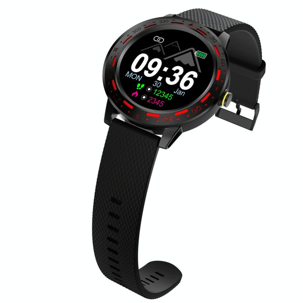 1.3 Inch Tft Screen Ip67 Waterproof Smart Watch Bracelet Support Sleep Monitor Heart Rate Blood Pressure Monitoring Black Red Smart Watches