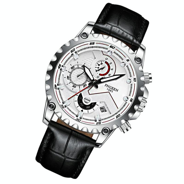 Stainless Steel Waterproof Men Sports Watch White Black Surface Watches