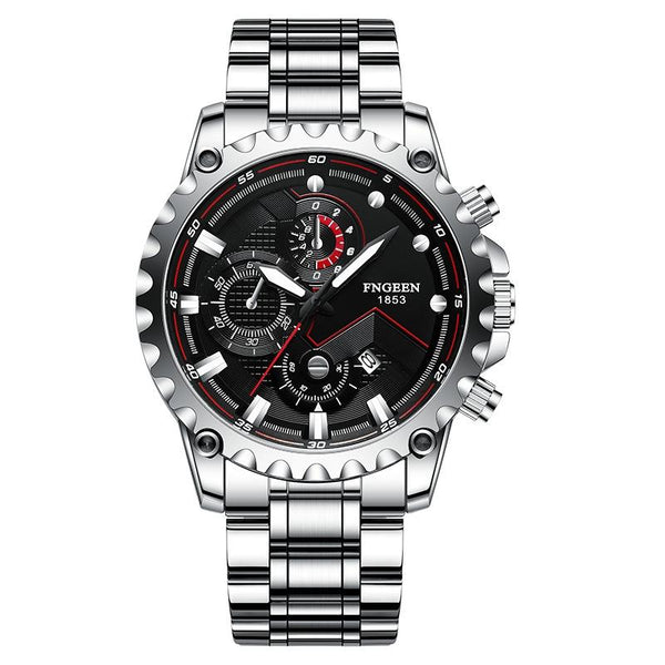 Stainless Steel Waterproof Men Sports Watch White Black Surface Watches