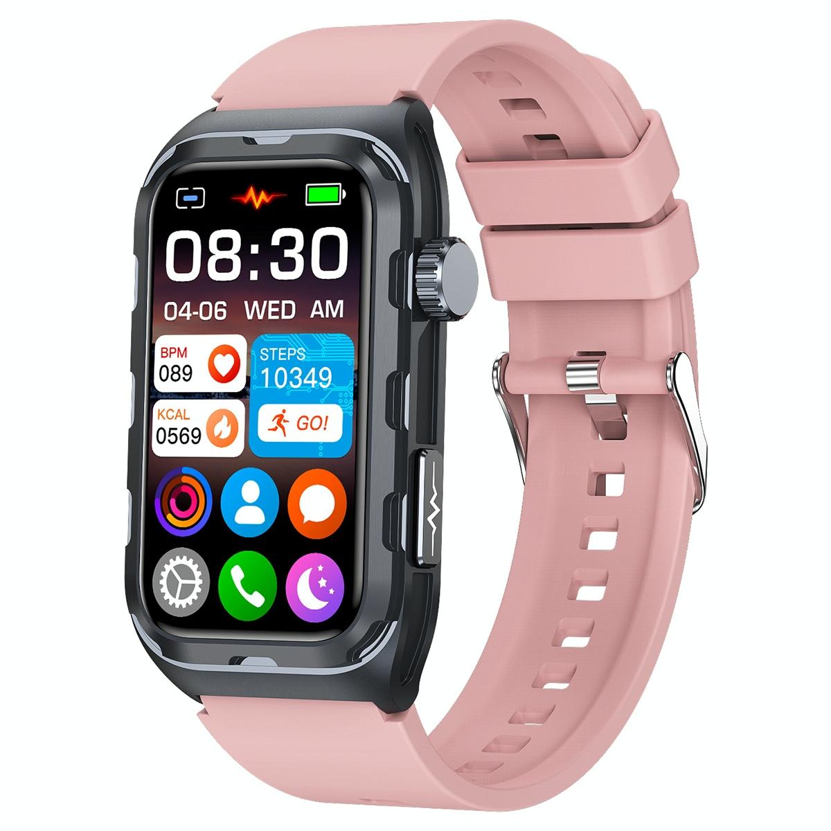 Ip68 Waterproof Smart Watch Ecg Health Monitoring Pink Smart Watches