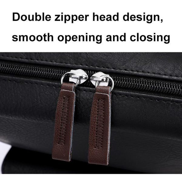 Parallel Large Capacity Pu Leather Laptop Backpack For Travel & School Black Laptop Cases & Bags