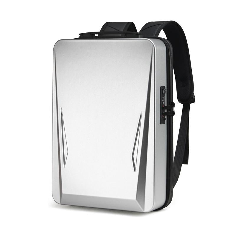 15.6 17.3 Inch Hard Shell Gaming Backpack For Men Silver Backpacks