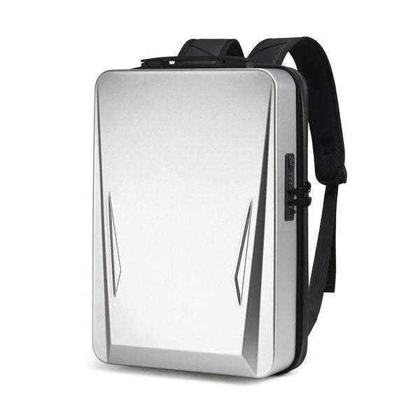 15.6 17.3 Inch Hard Shell Gaming Backpack For Men Silver Backpacks