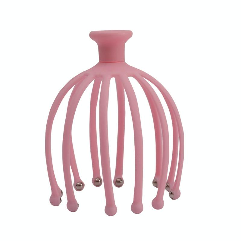 Rotating Octopus Head Massager Relaxing Ball Tool Pink Massagers