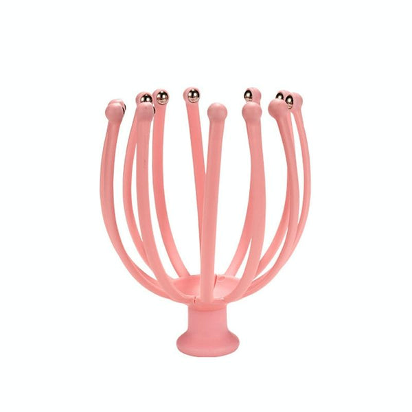 Rotating Octopus Head Massager Relaxing Ball Tool Pink Massagers