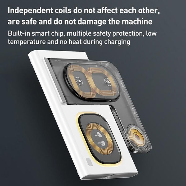 15W 3 In Foldable Wireless Charger White Chargers & Cradles