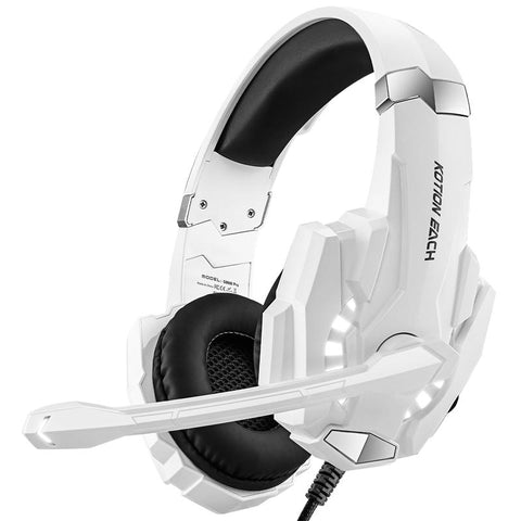 Pro Gaming Headset With Mic 2.1M Cable Black White Headsets