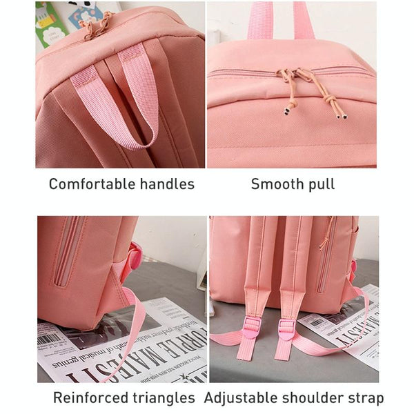 5 Piece Girls Backpack Set Lightweight And Versatile Black Backpacks & Bags