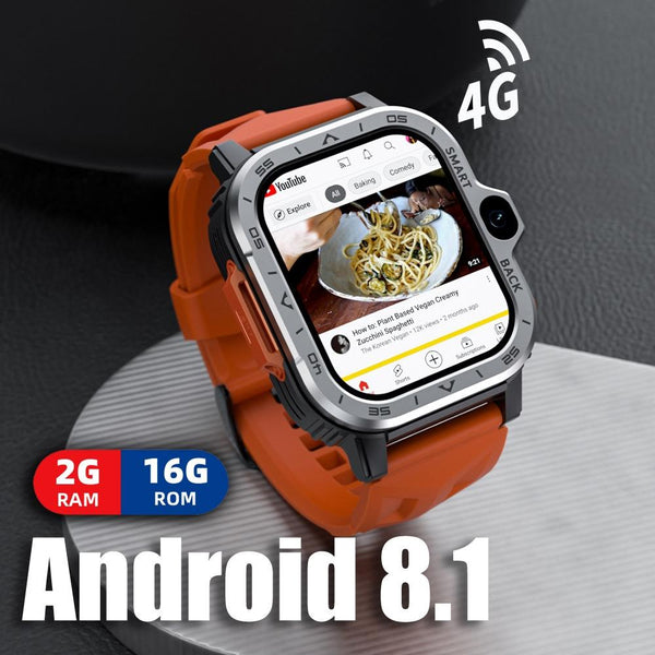 2.02 Inch Android 8.1 Full Network Wifi Card Bluetooth Smart Watch Silver Smart Watches