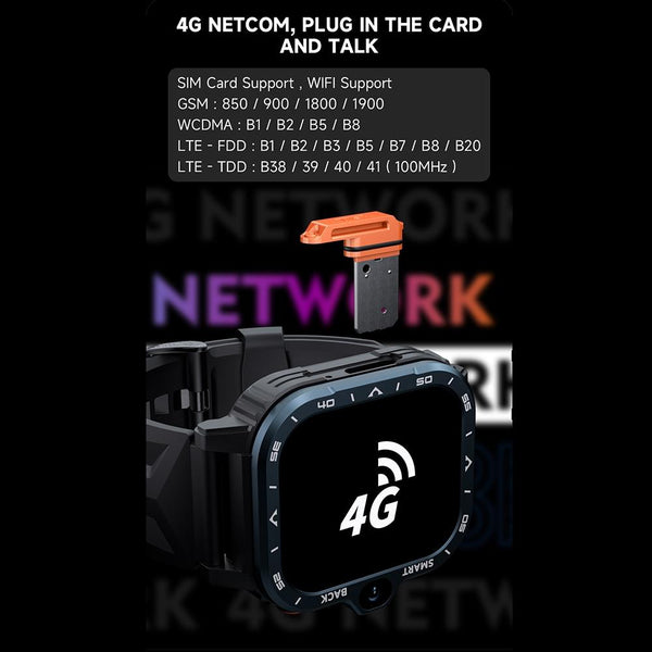 2.02 Inch Android 8.1 Full Network Wifi Card Bluetooth Smart Watch Silver Smart Watches