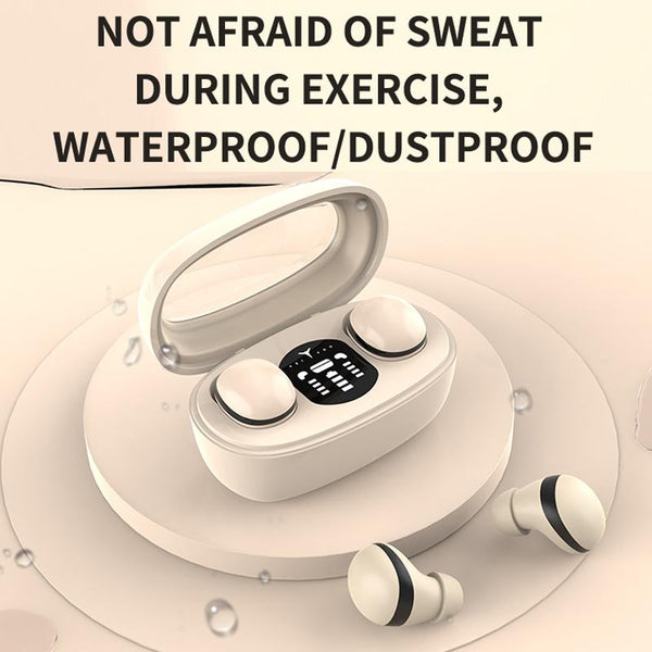 Mini Tws Bluetooth Earphones With Rectangular Bin Noise Reduction Long Battery Life Wireless White Earbuds