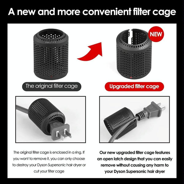 Parallel 1 Sets Of Open Design Outer Filter Cover For Hd01 / Hd03 Hd08 Hd15 Hair Dryer Black Hair Dryers
